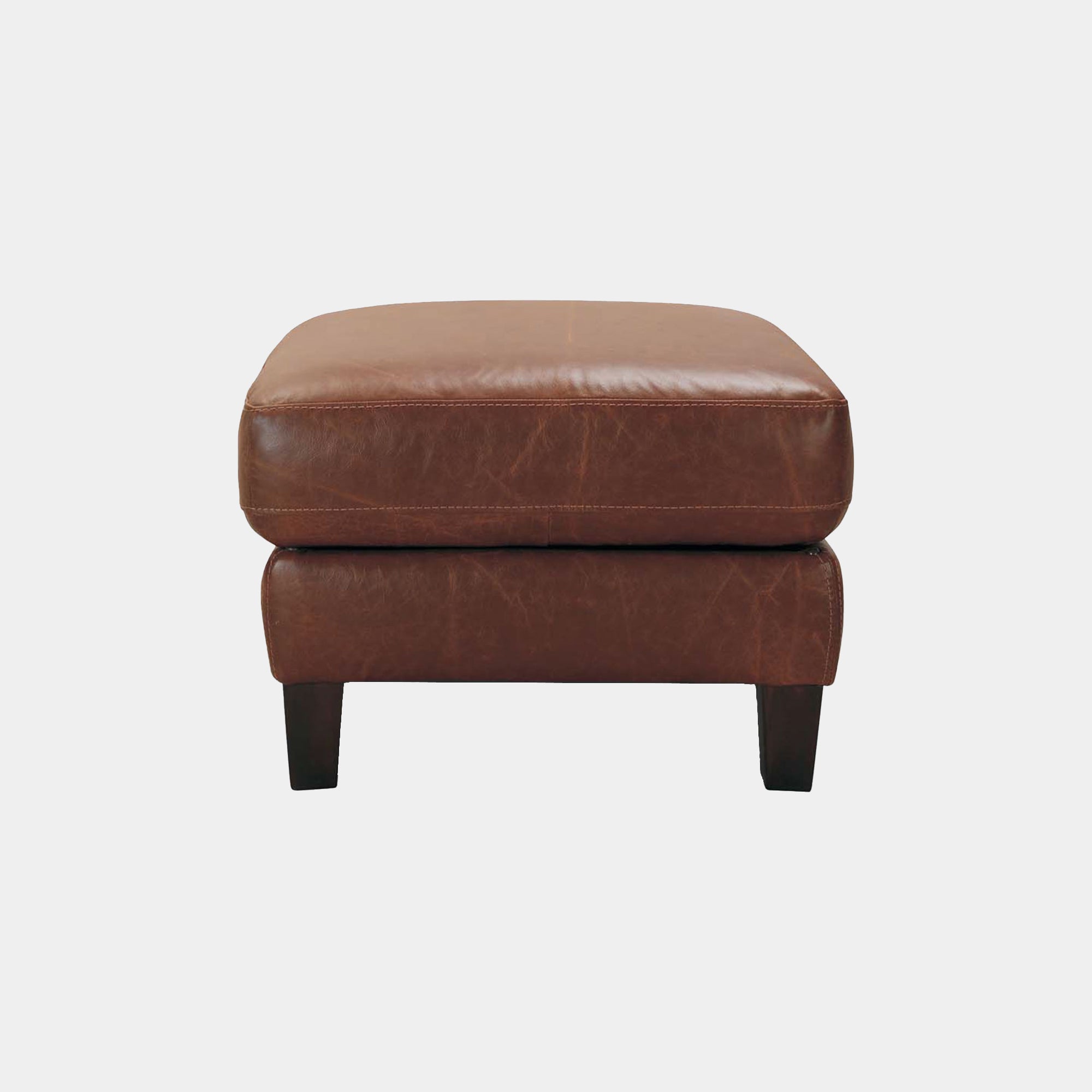 Footstool In Leather Cat 15 H/Split