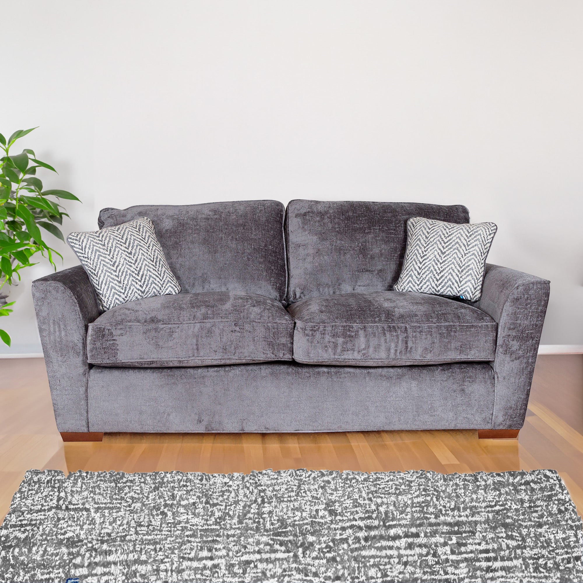 Standard Back 3 Seat Sofa In Fabric Grade D Inc 2 Scatter Cushions