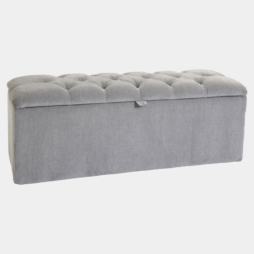 Buttoned Storage Ottoman In Fabric Grade A