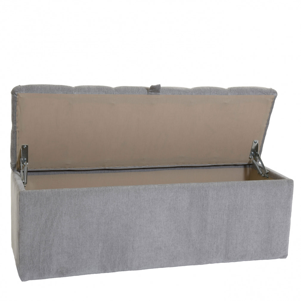 Buttoned Storage Ottoman In Fabric Grade A