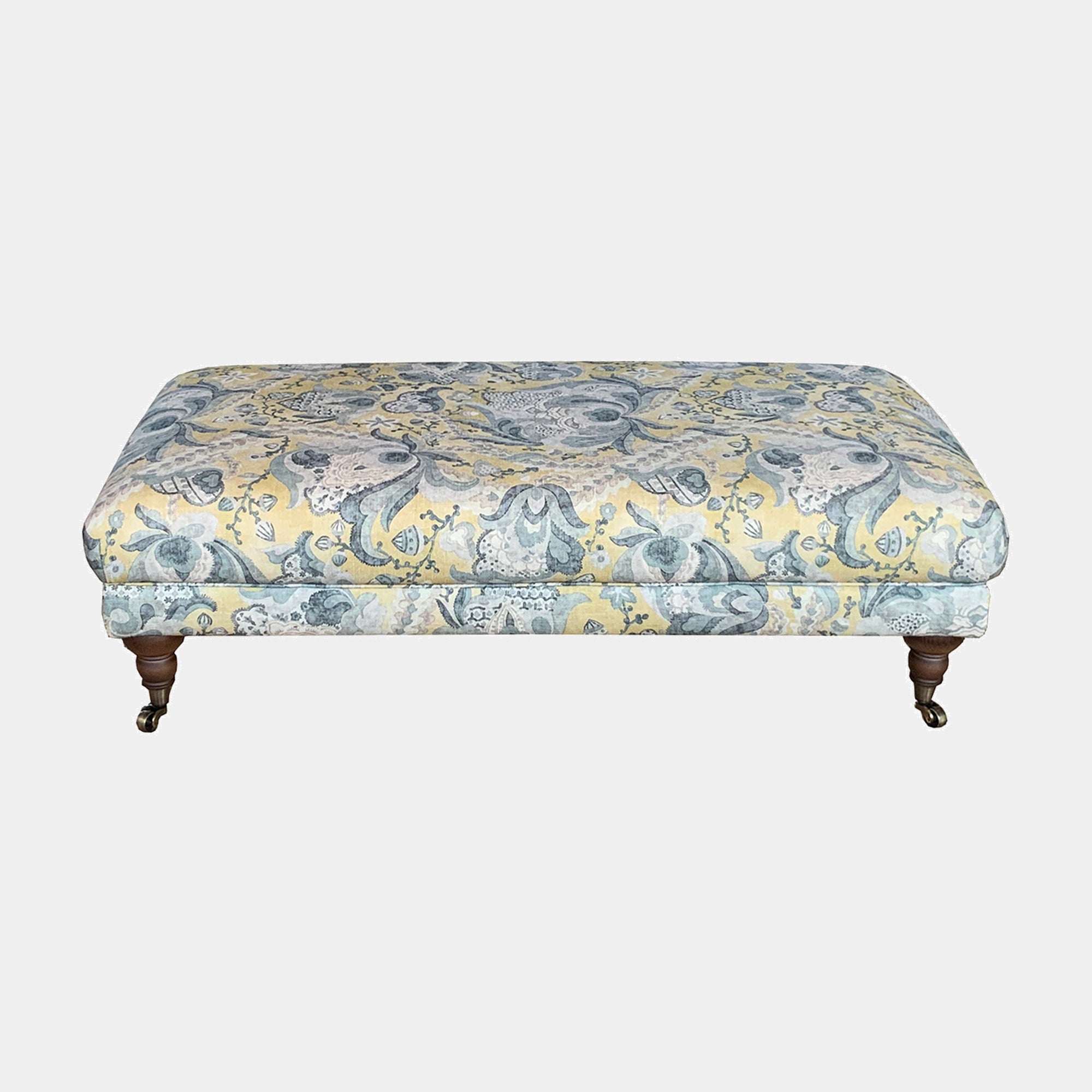 Plain Footstool In Fabric Blanik