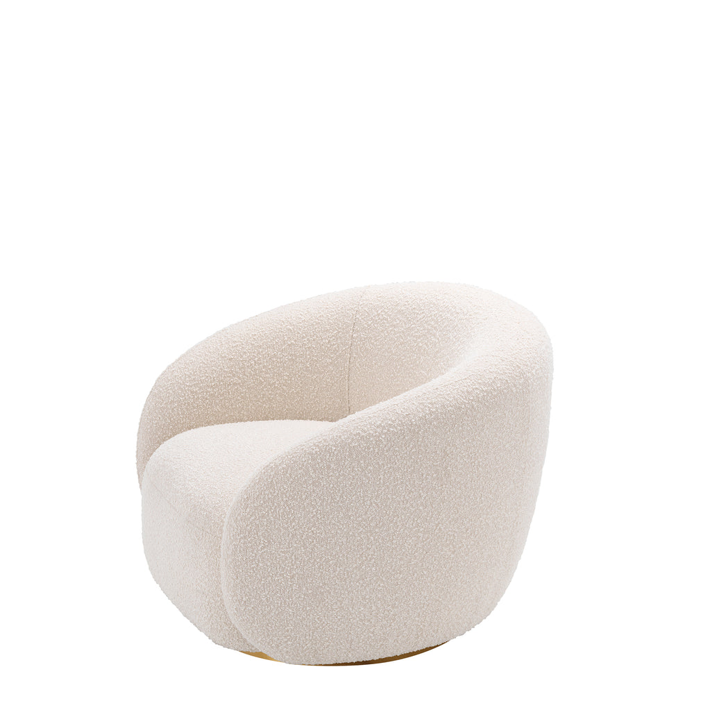 Swivel Chair In Boucle Cream