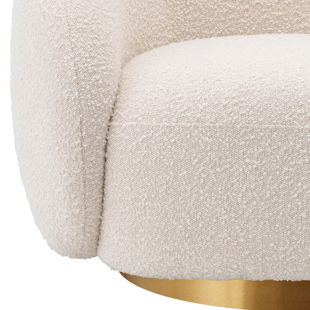 Swivel Chair In Boucle Cream