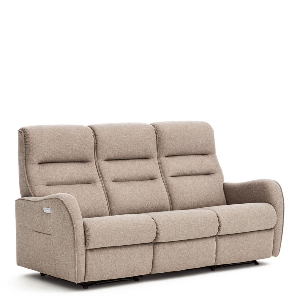 3 Seat Sofa With 2 Power Recliners Single Motor In Fabric Grade D