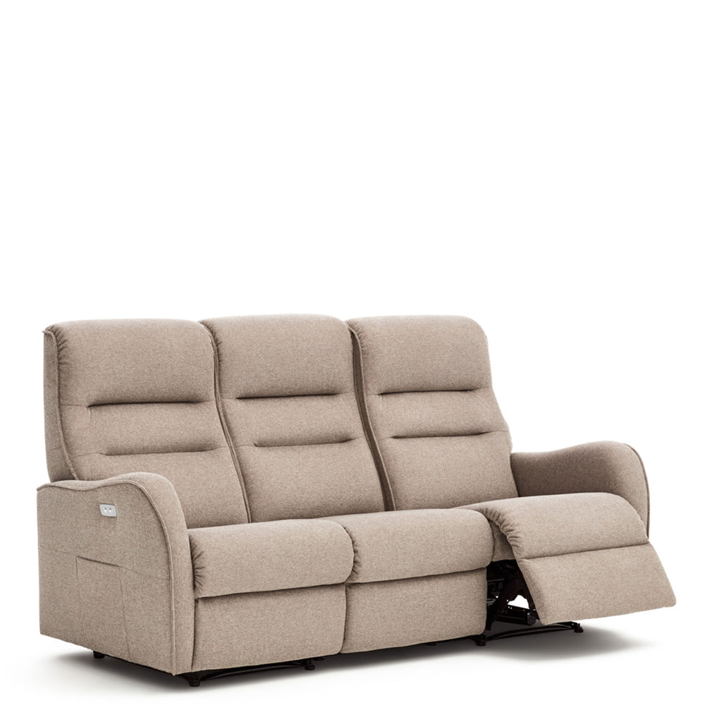 3 Seat Sofa With 2 Power Recliners Single Motor In Fabric Grade D