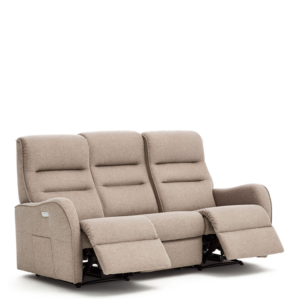 3 Seat Sofa With 2 Power Recliners Single Motor In Fabric Grade D