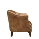 Coningsby - Accent Chair In Leather Voyager - LLS Single Malt, Brass Studs, Walnut Foot