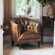 Coningsby - Accent Chair In Leather Voyager - LLS Single Malt, Brass Studs, Walnut Foot