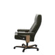 Medium Chair With Wood Office Base In Leather Batick (Assembly Required)