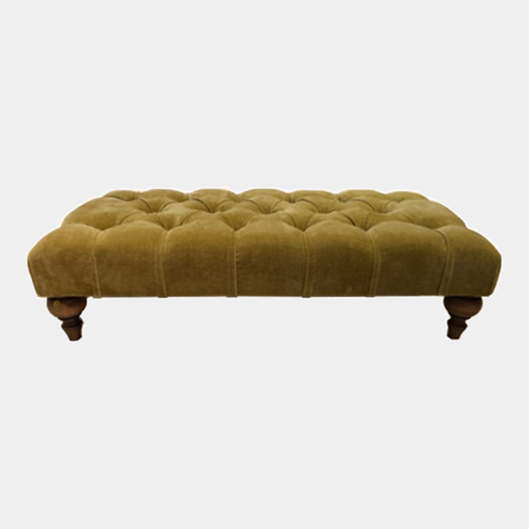 Small Buttoned Foostool In Fabric Grade B