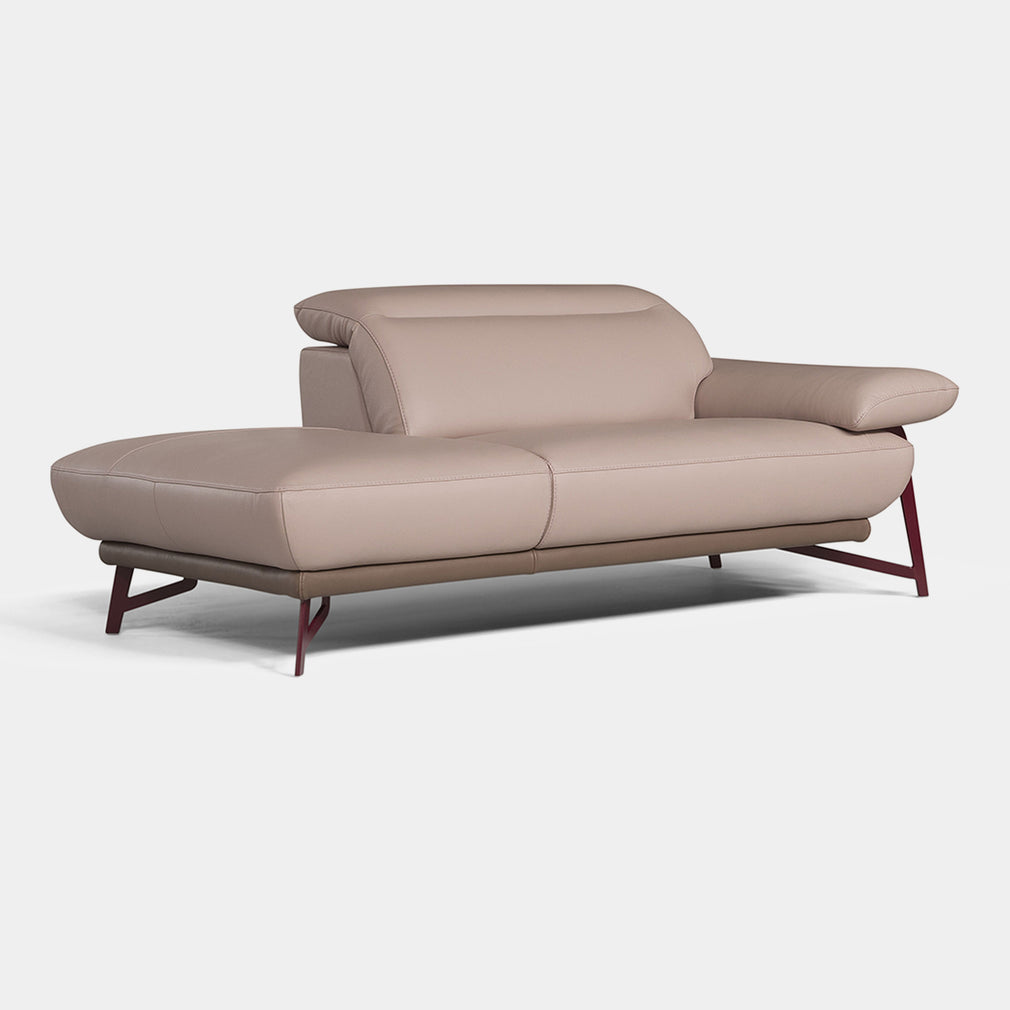 Ancona - RHF Chaise Longue In Fabric Or  Leather Leather Cat B