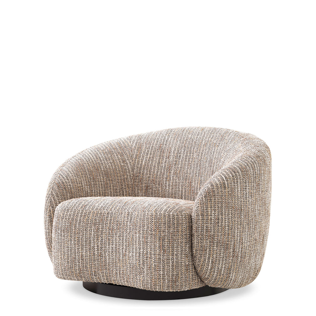 Swivel Chair In Fabric Mademoiselle Beige