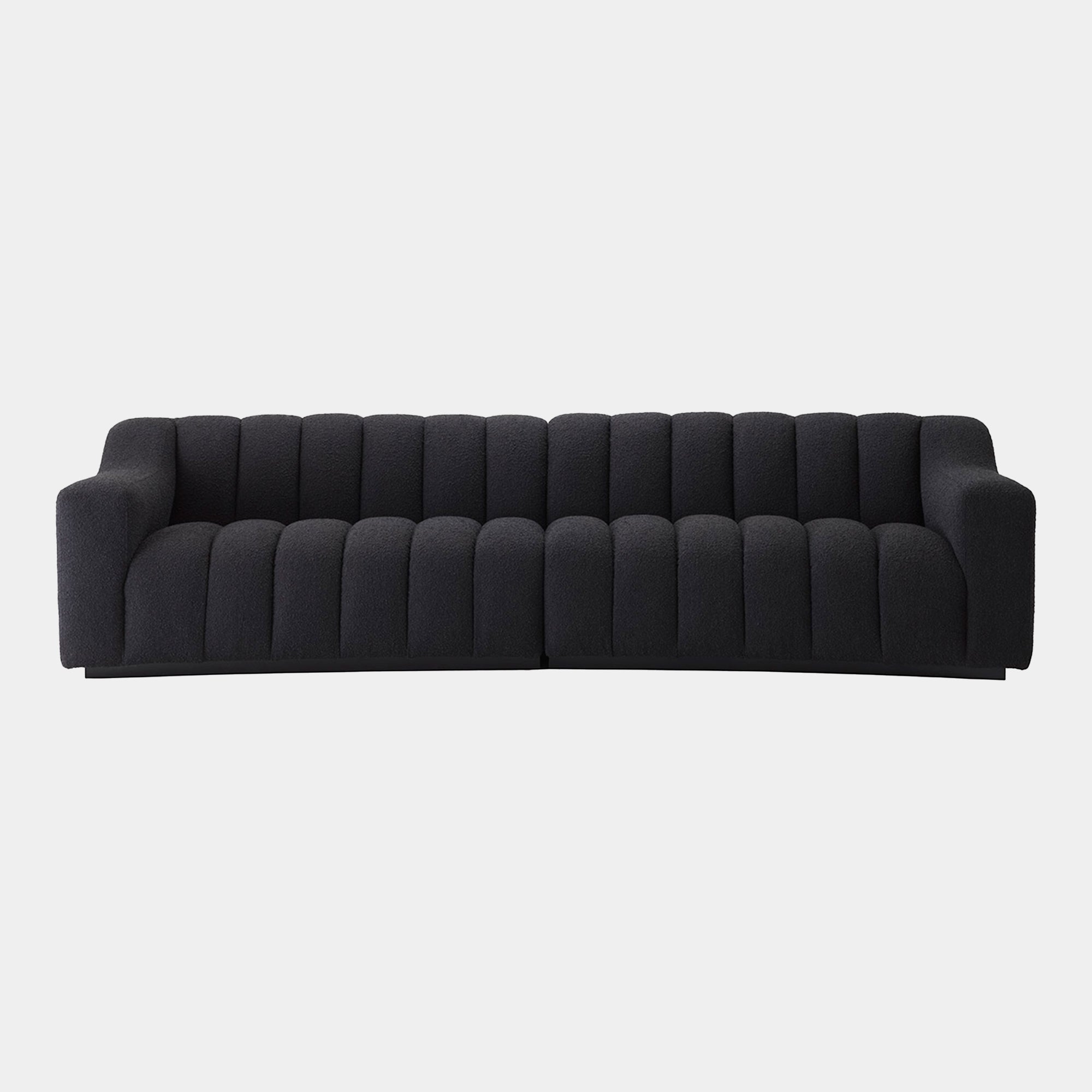 Large Sofa In Fabric Boucle Black