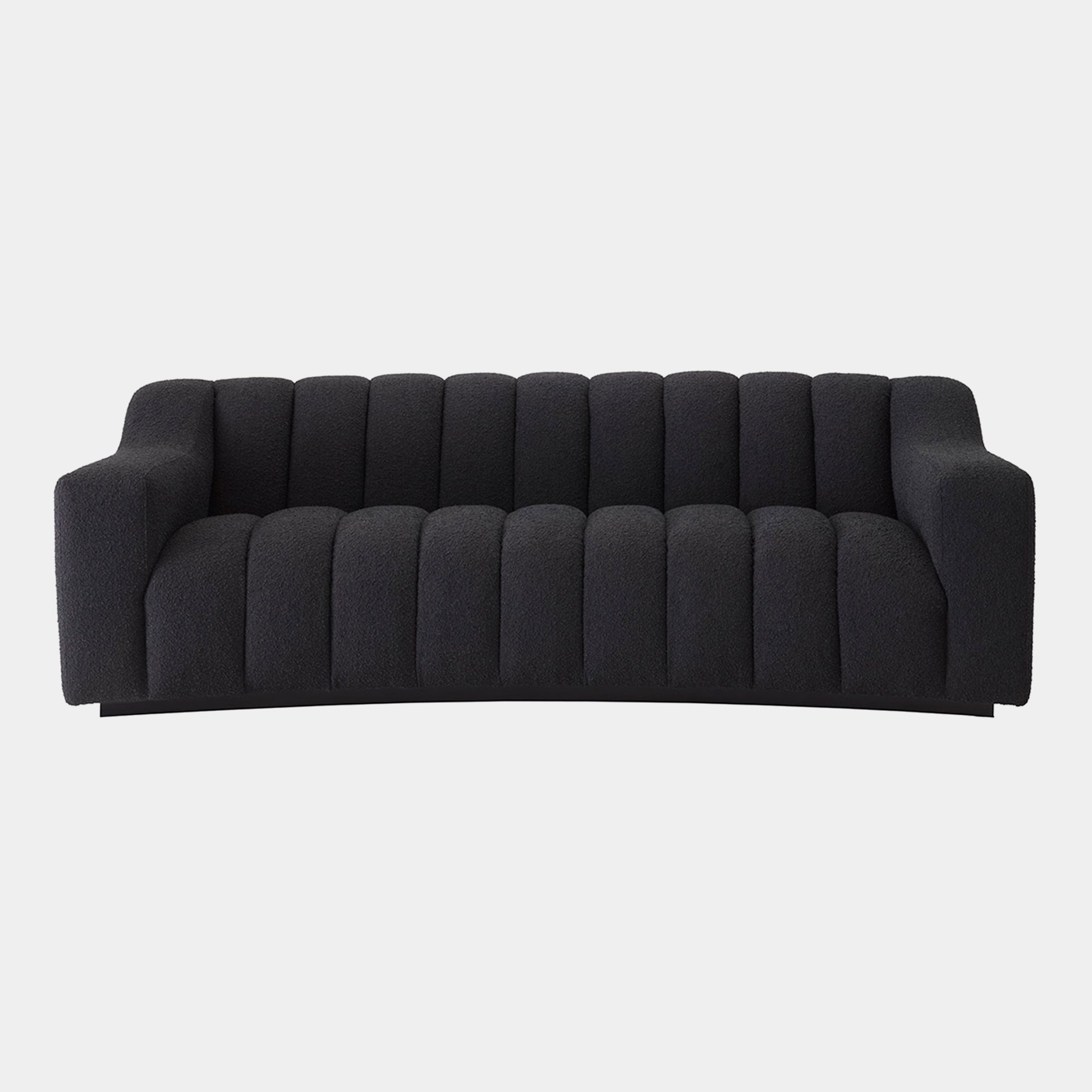 Small Sofa In Fabric Boucle Black