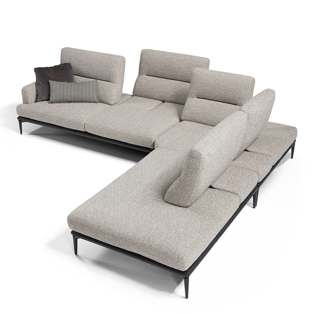 2 Seat Corner Sofa With RHF End Terminal With Adjustable Back Rests In Microfibre