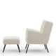 Accent Chair And Footstool In Fabric Hermes Teddy Cream