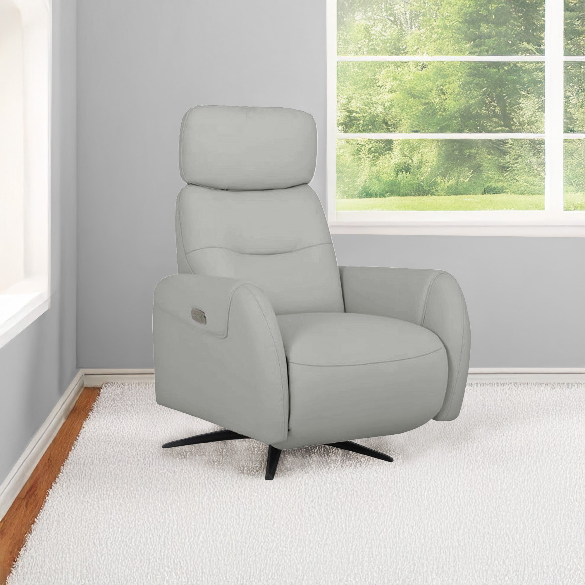 Push Back Accent Chair In Leather Cat 20 Split