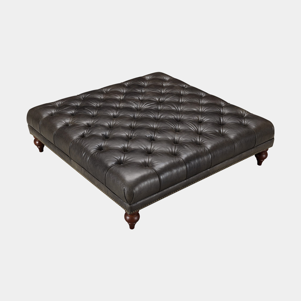 Lancaster - Footstool In Full Aniline Leather