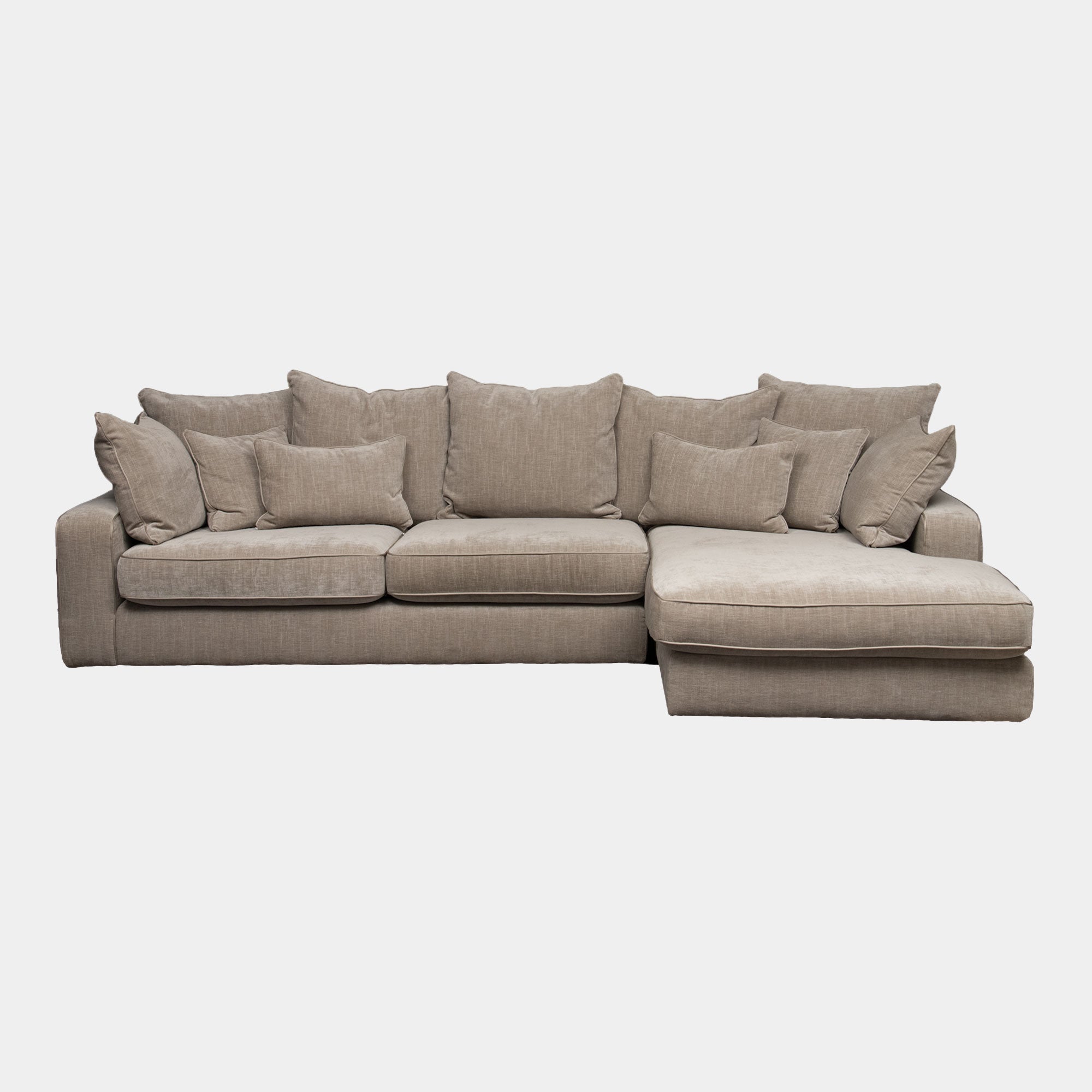 Pillow Back Large RHF Chaise Sofa In Fabric Grade C