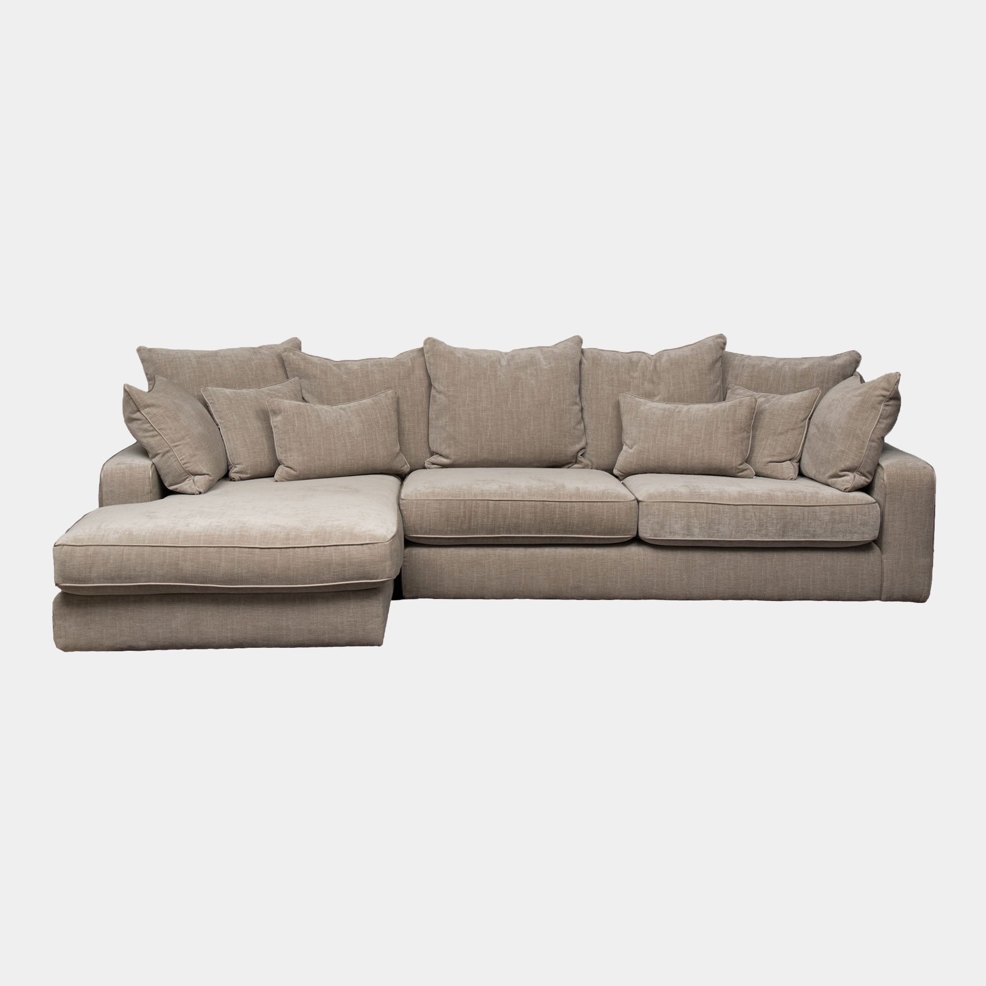 Pillow Back Large LHF Chaise Sofa In Fabric Grade C