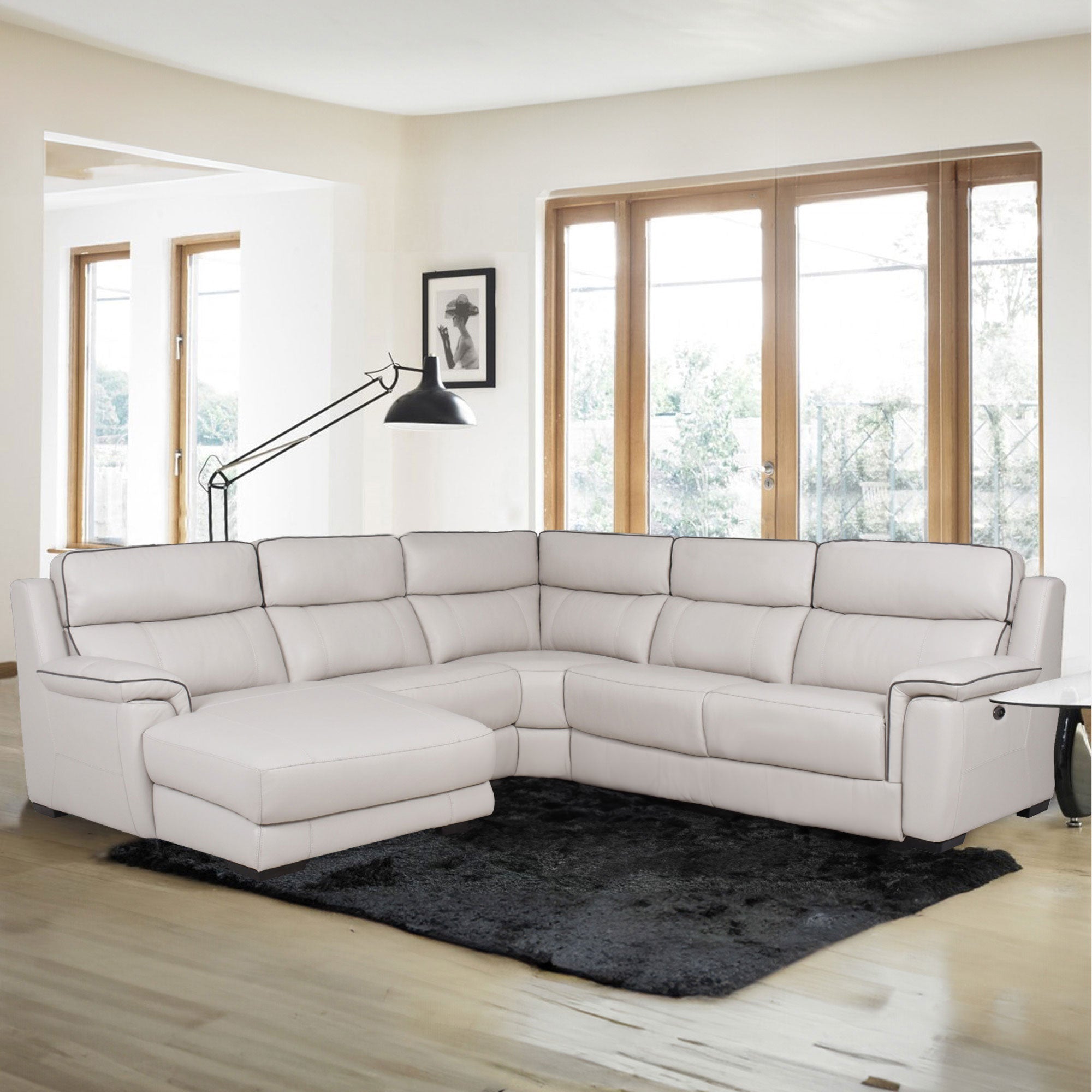 LHF Chaise Corner Group In Cat 25 Full Leather  In Cat 25 Full Leather