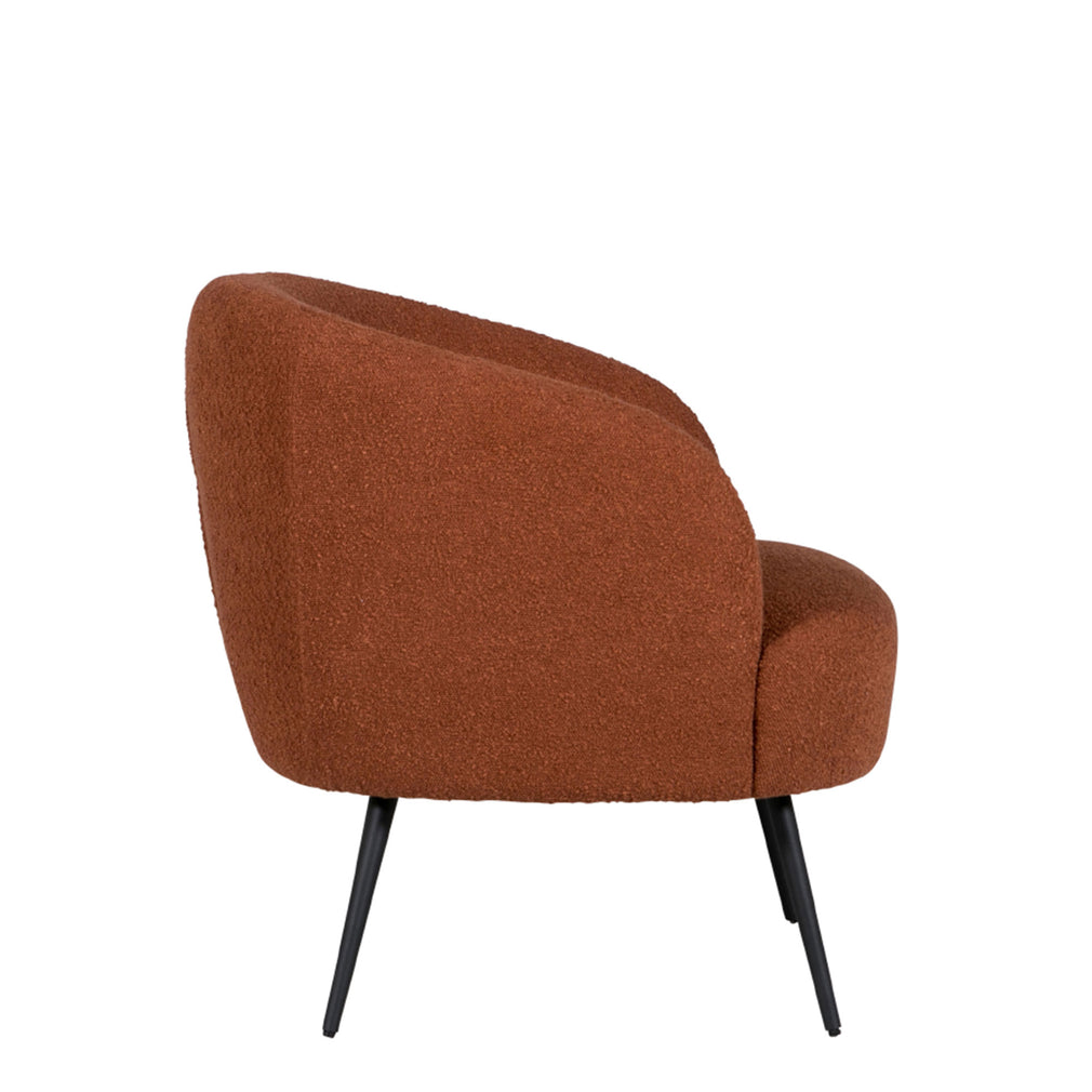 Accent Chair In Fabric Boucle Rust (Assmebly Required)
