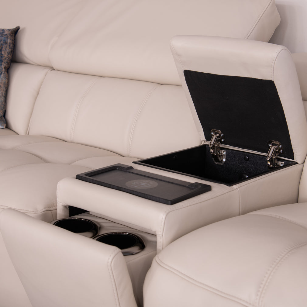 Panamera - LHF Power Recliner Corner Group In Leather Cat 20