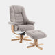 Royale - Swivel Recliner Chair & Footstool In Fabric Chacha Oat