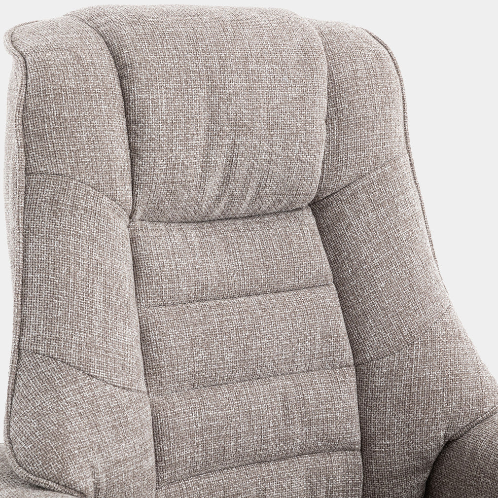 Royale - Swivel Recliner Chair & Footstool In Fabric Chacha Oat