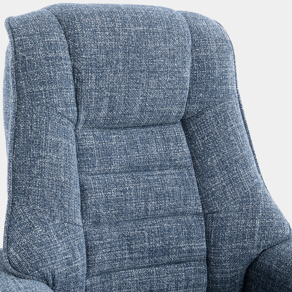 Royale - Swivel Recliner Chair & Footstool In Fabric Chacha Ocean