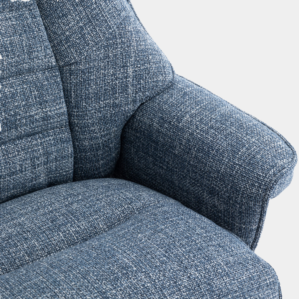 Royale - Swivel Recliner Chair & Footstool In Fabric Chacha Ocean