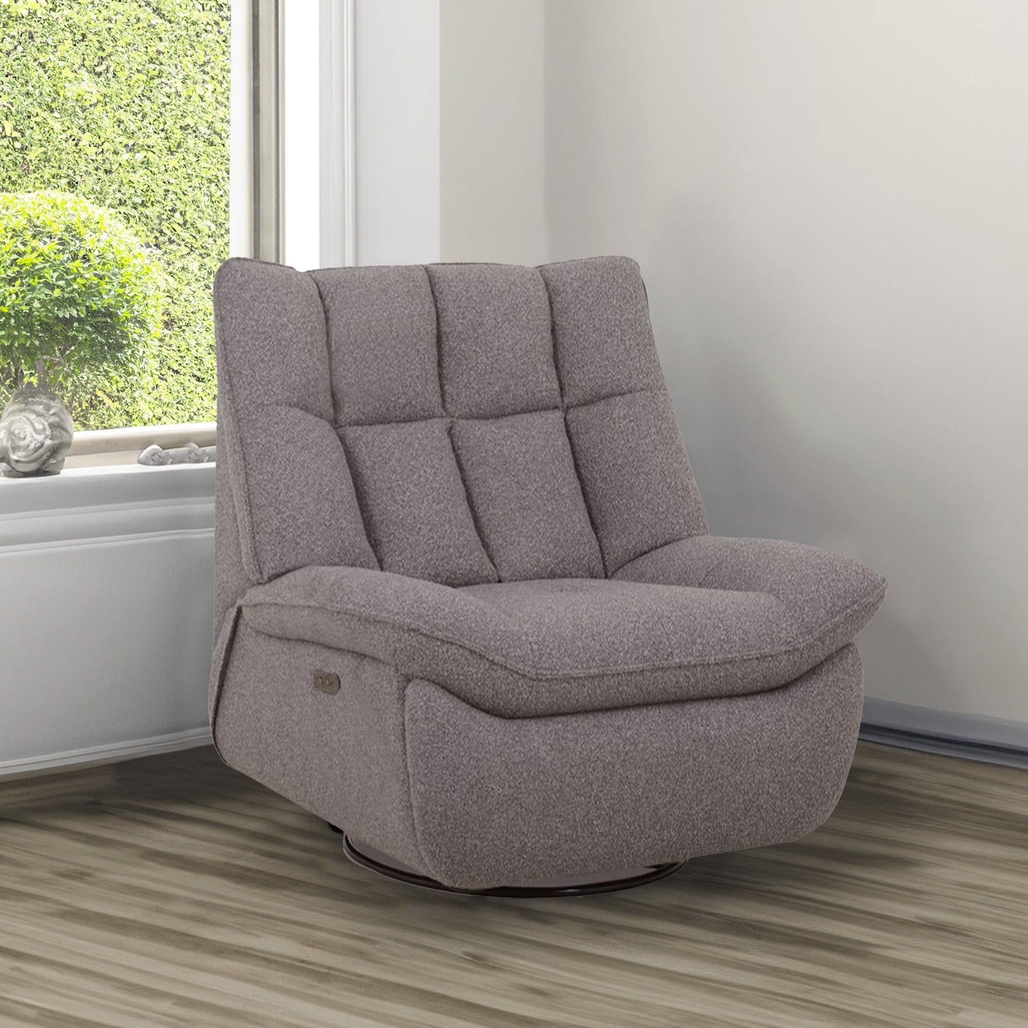 San Diego - Armless Power Recliner Swivel Chair With Battery Pack In Fabric