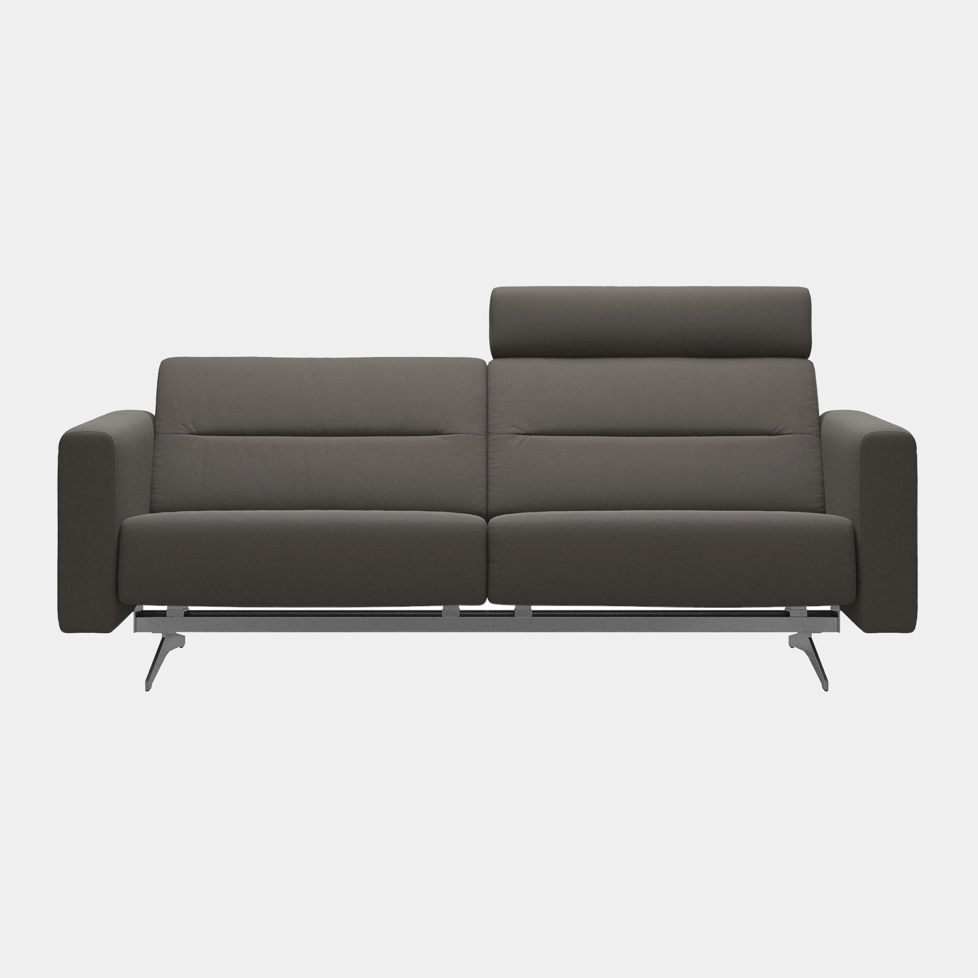 Stressless Stella - 2.5 Seat Sofa In Leather Paloma Metal Grey With Chrome Foot
