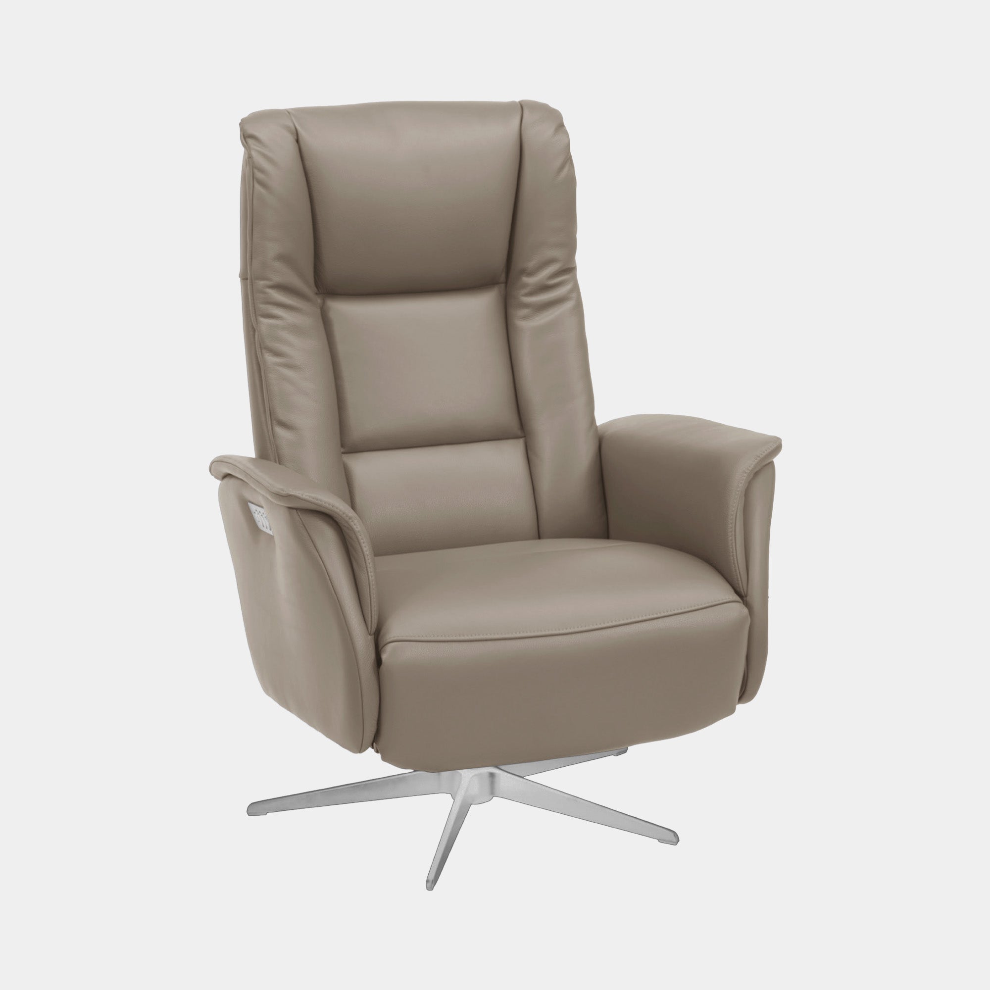 Stockholm - Medium Swivel Power Recliner Chair With Triple Motors In Semi Aniline Leather