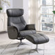 Senator - Swivel Recliner Chair & Footstool In Leather With Chrome Base Match Charcoal