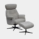 Senator - Swivel Recliner Chair & Footstool In Fabric Desert Sand