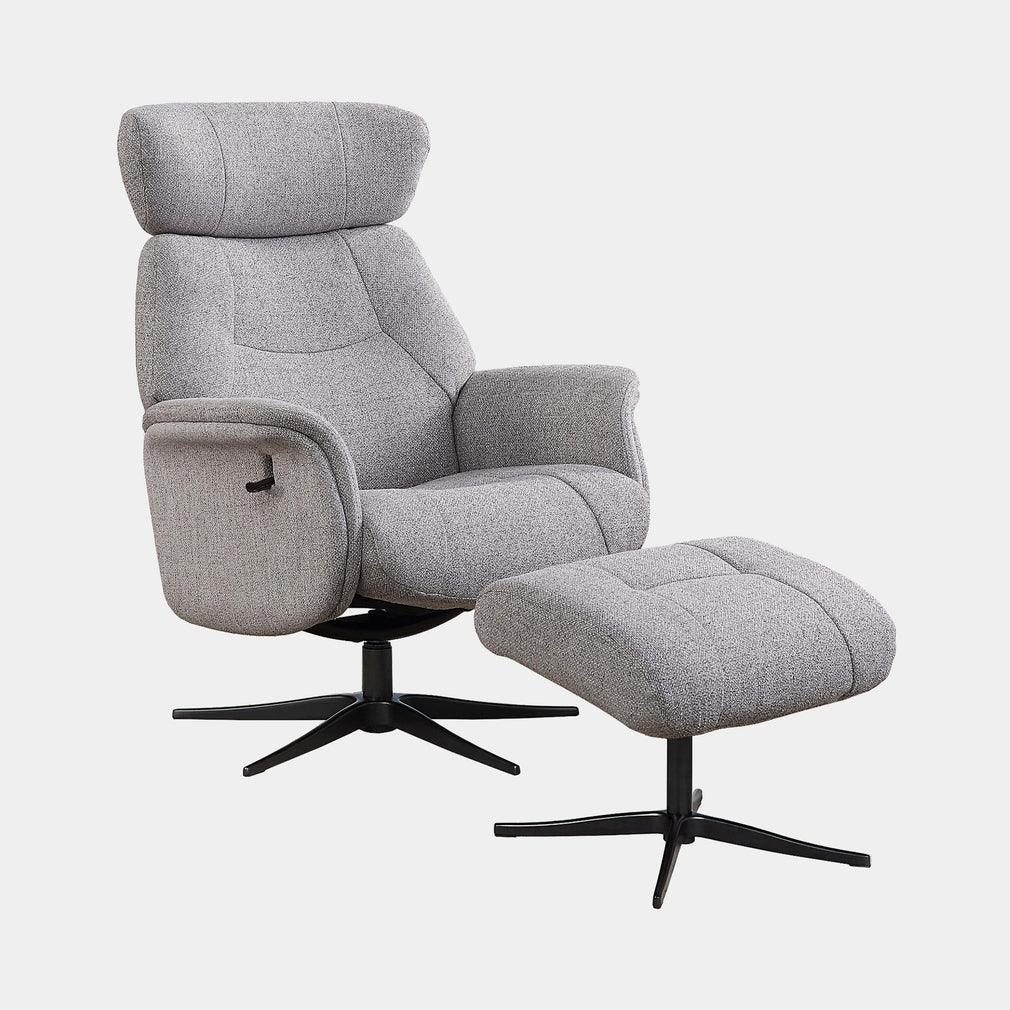 Senator - Swivel Recliner Chair & Footstool In Fabric Casper