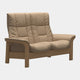 Stressless Windsor - 2 Seat Sofa High Back In Paloma Leather Beige With Oak Wood Base