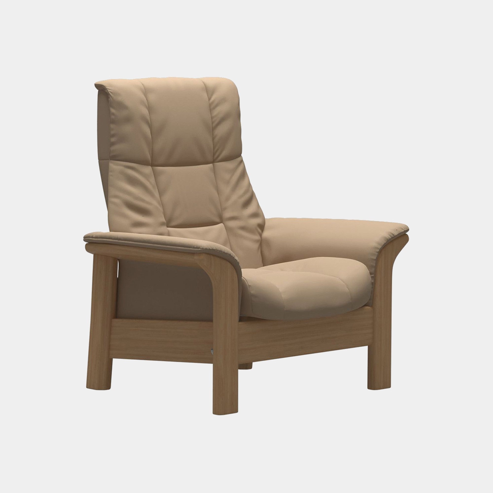Stressless Windsor - Armchair High Back In Paloma Leather Beige With Oak Wood Base