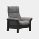 Stressless Windsor - Armchair High Back In Paloma Leather Silver With Grey Wood Base