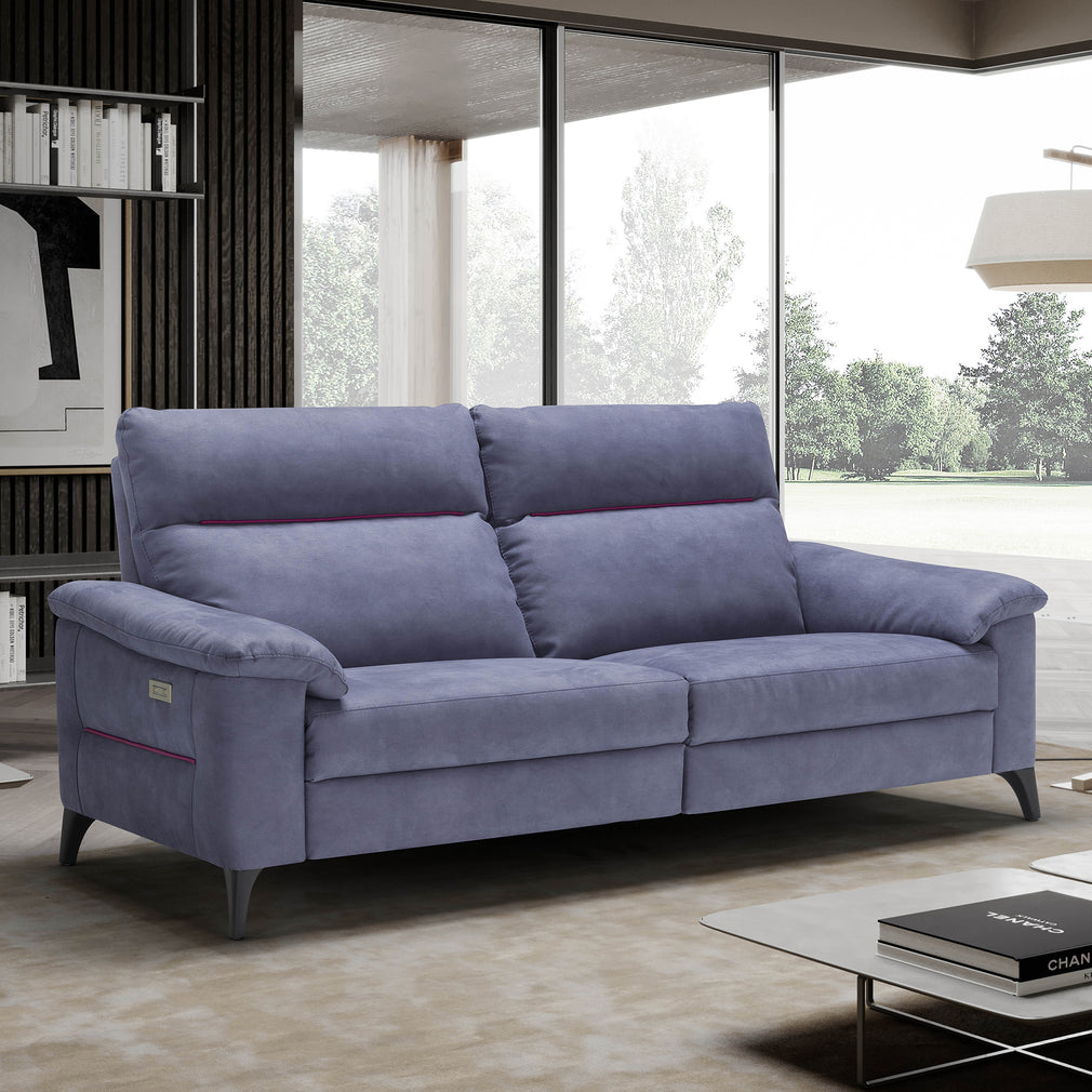 Treviso - 3 Seat 2 Power Recliner Large Sofa In Fabric Or Leather Microfibre