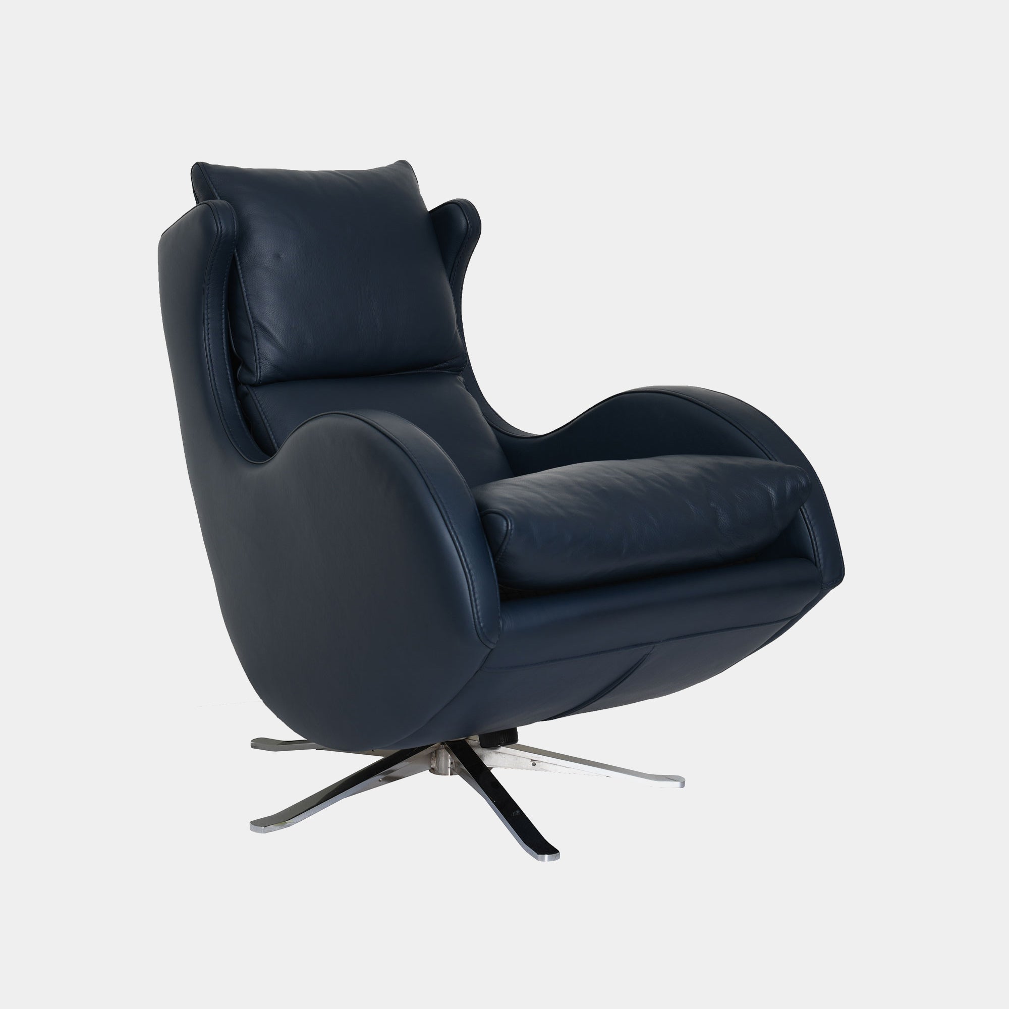 Large Chair Swivel & Rocking Leg In  Dalmata Leather