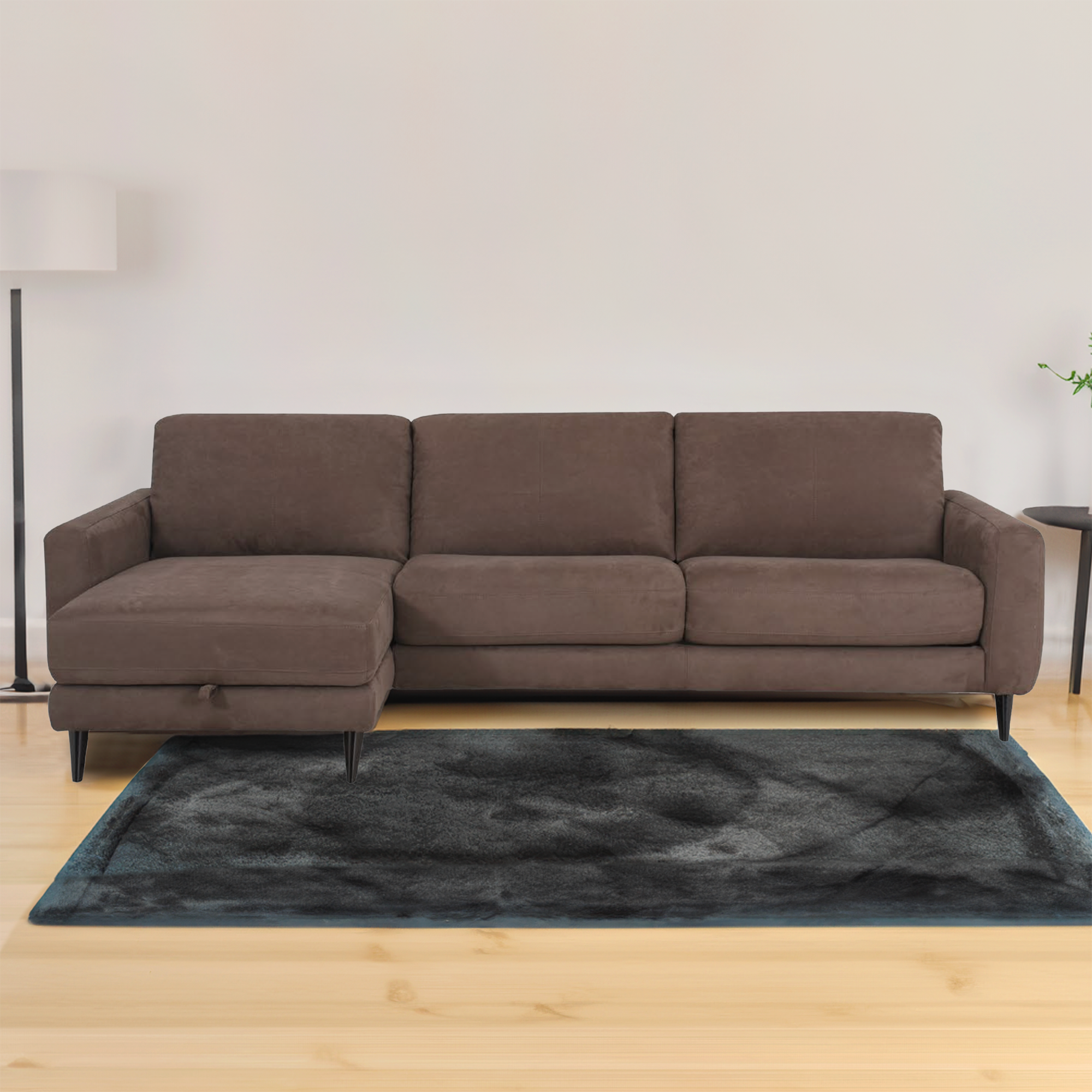 Volante - 2.5 Seat Sofa Bed With RHF Chaise With Foam Mattress In Fabric