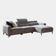 2.5 Seat Sofa LHF Arm Power Recliner & USB Toggle Switch With Chaise Unit RHF Arm In Fabric