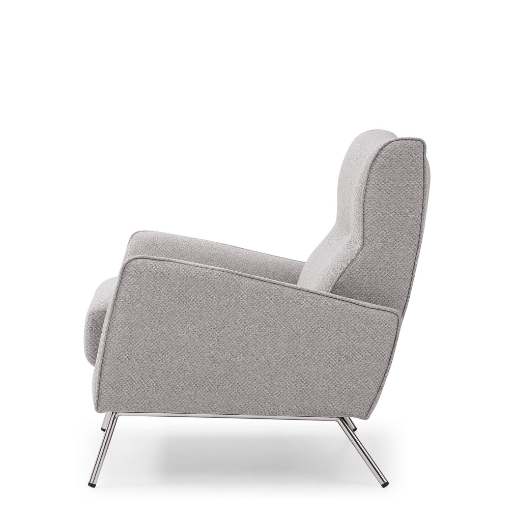 Accent Chair In Fabric Helio Jacquard Grey Multi