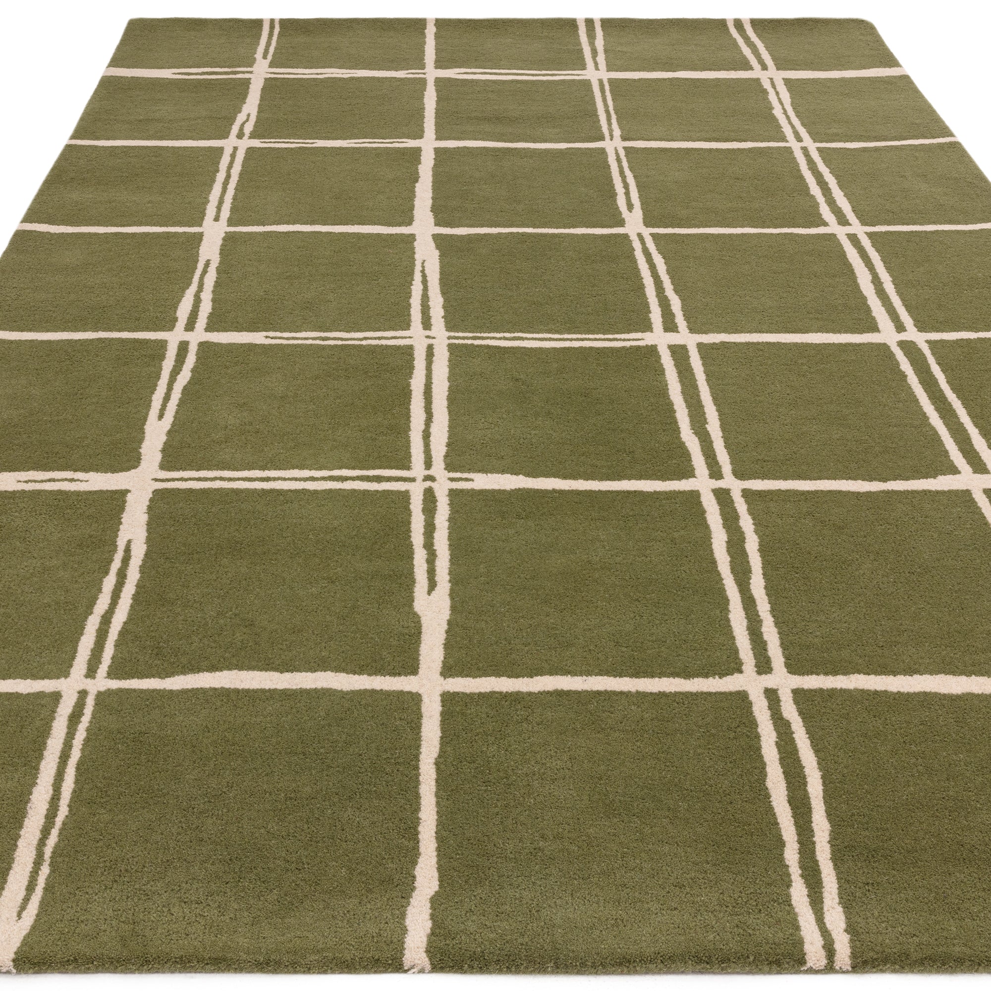 Albany Grid Rug Olive 120cm x 170cm