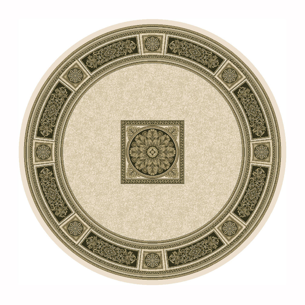 Da Vinci Round Rug Cream/Black 057-0801-6223 160cm