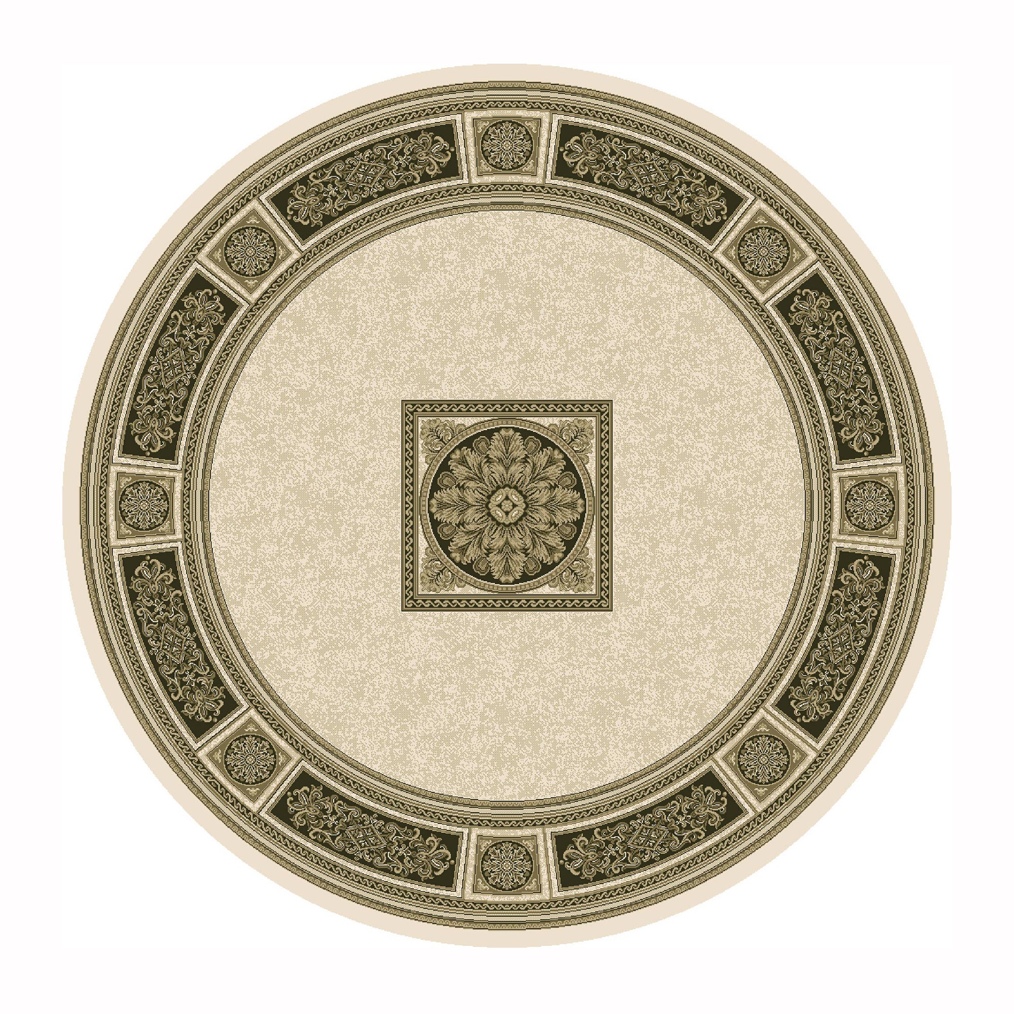 Da Vinci Round Rug Cream/Black 057-0801-6223 160cm