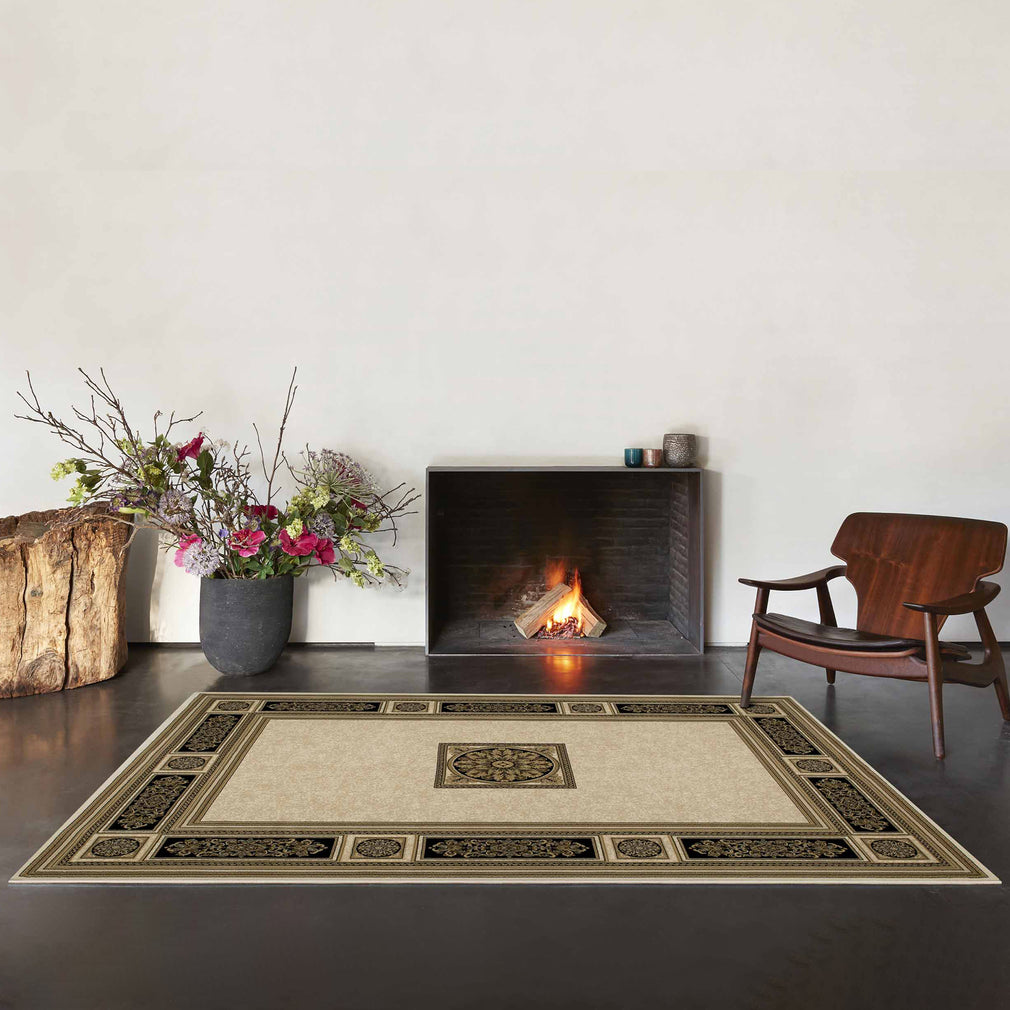 Da Vinci Rug Cream/Black 057-0801-6223 80cm x 150cm