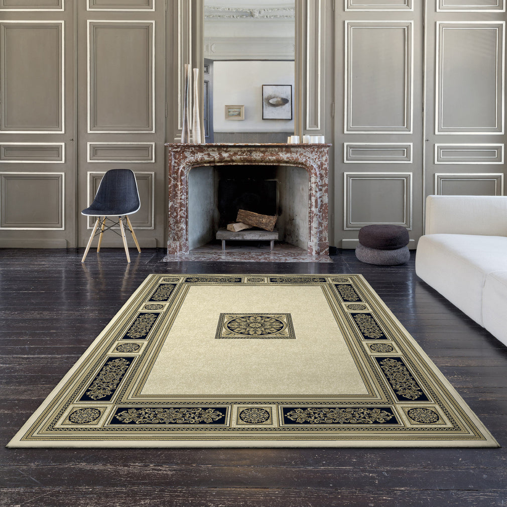 Da Vinci Rug Cream/Black 057-0801-6223 80cm x 150cm